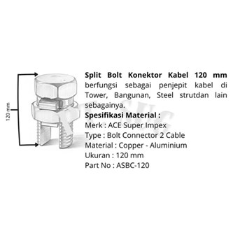 bolt konektor 120mm / splitbolt 120mm / split bolt connector 120mm-1