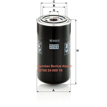 MANN WD 950/2 HYDRAULIC FILTER WD950/2 WD 950 2 - GENUINE