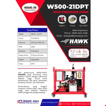 POMPA TEKANAN TINGGI 500 BAR HAWK POMPA / Pompa hydroblasting