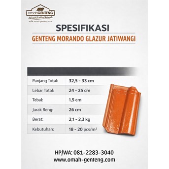 Genteng Morando Glazur Palu | WA: O81-2283-3O4O | Omah Genteng