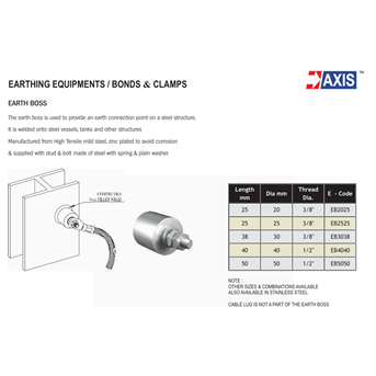 earthing boss mill steel 40mm x 40mm m10 – merk axis import-3