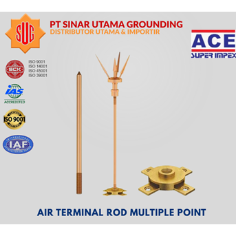 Air Terminal Rod Multiple Point 5/8” Inc x 60cm (600mm) Import