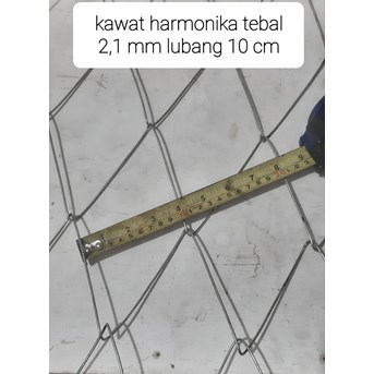 Kawat harmonika pagar galvanis tebal 2,8 mm lubang 8 cm dan 10 cm