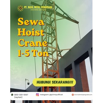 Sewa Hoist Crane Lubuklinggau 1 sampai 5 Ton Murah Terpercaya