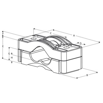 clamp cable three foil / clamp penjepit kabel tray 3 x 51 - 69mm-2