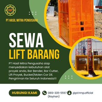 Sewa Lift Barang 1-4 Ton Proyek Gudang Kediri