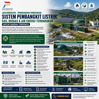 konsultasi solusi sistem Pembangkit Listrik Biogas, gas, hidro