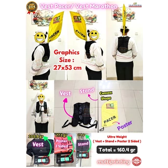 Pacer Flag/Vest Pacer/Vest Marathon/Vest Trail Running+Proses 24 Jam