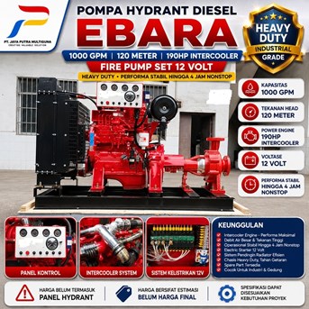 DIESEL FIRE HYDRANT PUMP EBARA 1000GPM 120M pompa hidran heavy duty