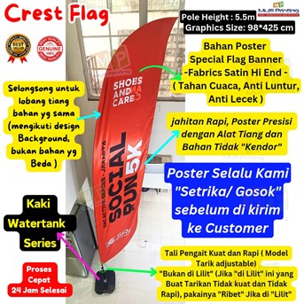 Beach Flag/Flying Banner/Banner Flag+Custom Flag Banner+Proses 24 Jam