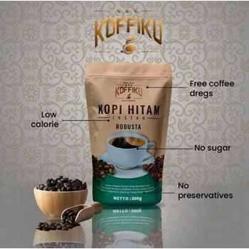 [100% Robusta] Kopi Hitam Instan 200 gram / Spray Dried Instant Coffee