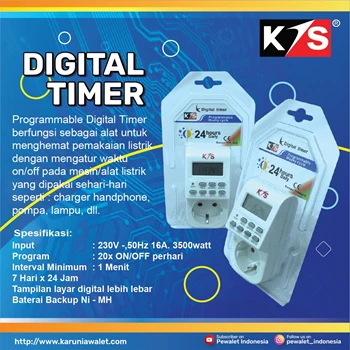 Timer Digital Kis 220v 16A 3600W