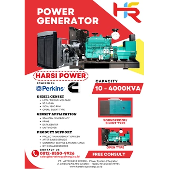 Power Generator (Genset) 10-4000kva