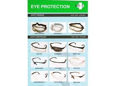 EYE PROTECTION : SAFETY GOGGLES ANTI - FOG, SAFETY SPECTACLES ANTI - FOG