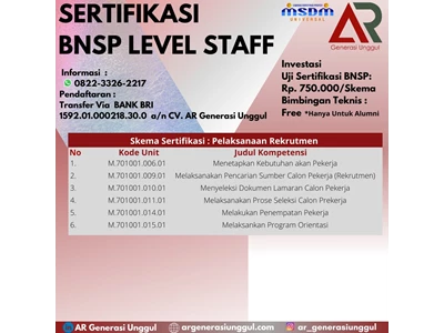 Sertifikasi BNSP Pelaksanaan Rekrutment