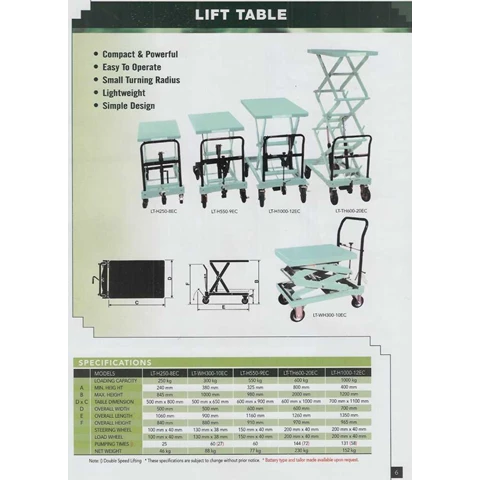 Lift Table OPK atau Table Lift Lth Berkualitas harga Terbaik