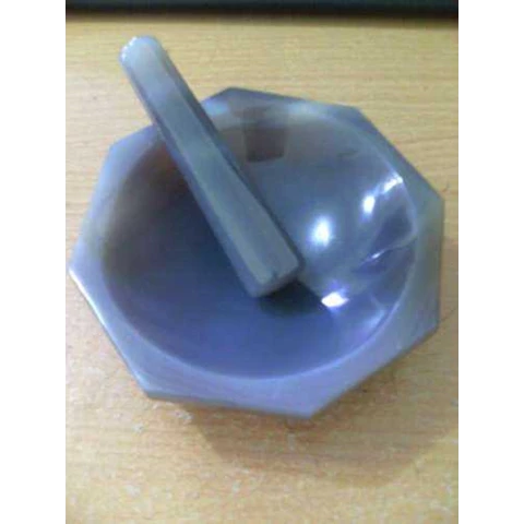 Agate Mortar With Pestle, ID 100 mm