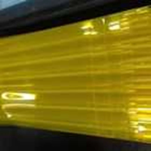 PVC Strip Curtain Ribbed Double Yellow