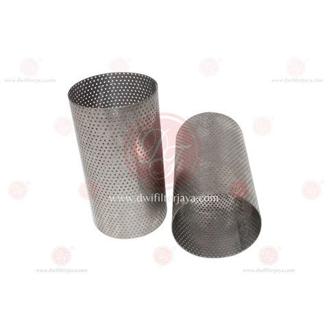 Filter Saringan Silinder 10 Mikron Stainless Steel Berlubang