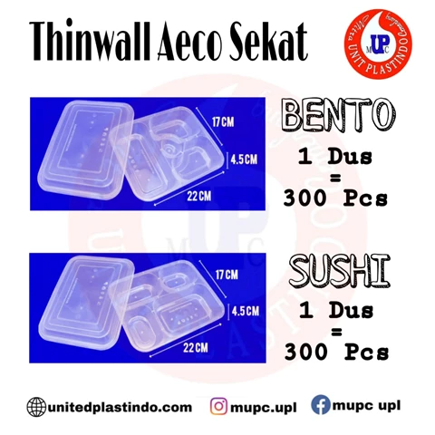 Thinwall Aeco Sekat Bento dan Sushi / Food container