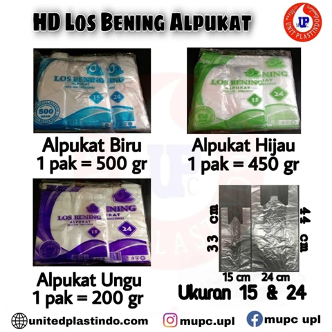Kantong los bening alpukat / kresek bening / plastik transparan