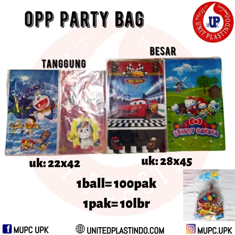 OPP PARTY BAG / PLASTIK ULANG TAHUN OPP