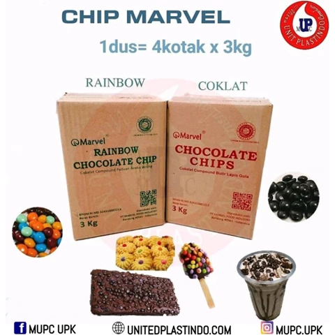 MARVEL CHOCOLATE CHIP 3 KG / CHOCO CHIP / RAINBOW CHIP