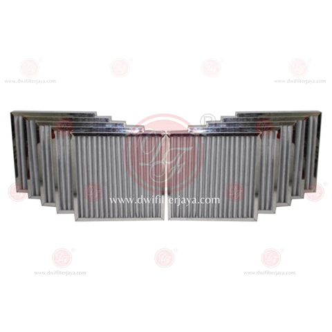 Filter Panel AHU Efisiensi G4 Dengan Bingkai Stainless Steel