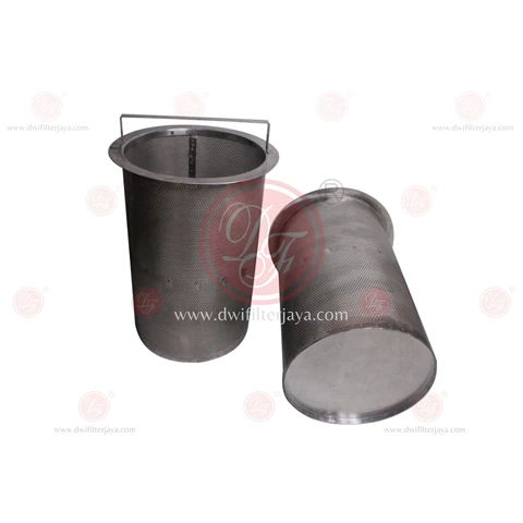 Filter Keranjang Stainless Steel 304 Dengan Tutup Pegangan