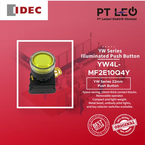 IDEC Push button Lampu YW1L-MF2E10Q4Y seris