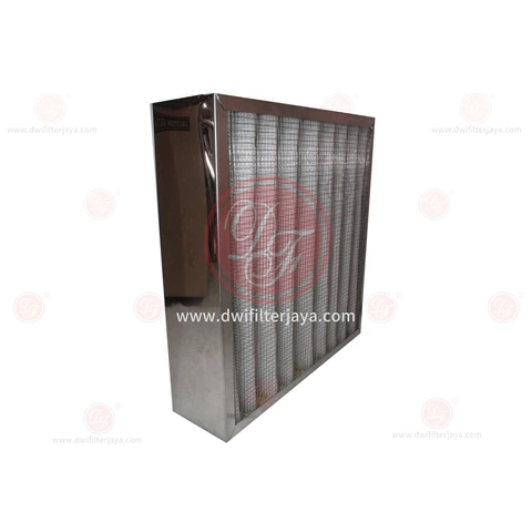 Panel Filter AHU Bingkai Stainless Steel Aliran Udara Tinggi