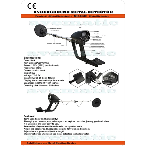 Underground Metal Detector MD 4030 Original dgn Coil20 cm Bukan KW