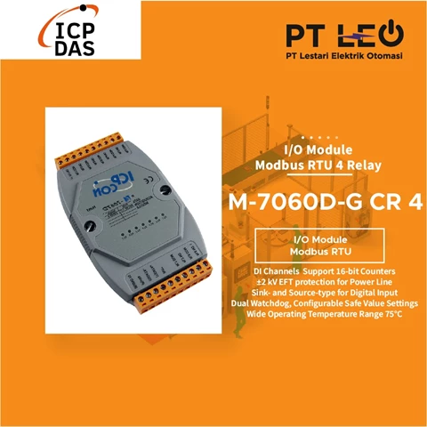 ICP DAS I/O module RS-485 4RO (2A/channel) 4DI LED M 7060D G CR
