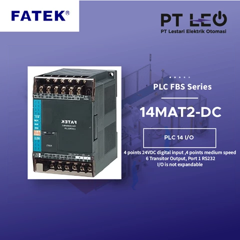 FATEK PLC 14 I/O FBS 14MA Basic Series - 14MAT2 Transist, 24VDC