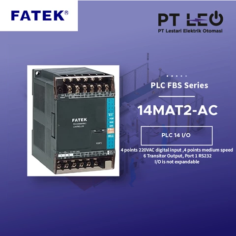 FATEK PLC 14 I/O Transistor Seris FBS-14MAT2-AC