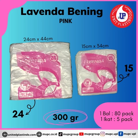 plastik kresek HD Bening Lavenda pink 