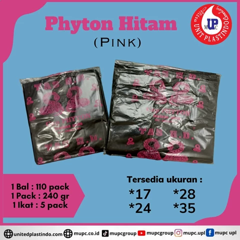 Kantong plastik HD hitam Phyton pink 