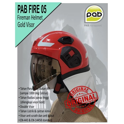 PAB - HELM PEMADAM TIPE FULL-HEAD, EN-443, FIRE-05, GOLD VISOR