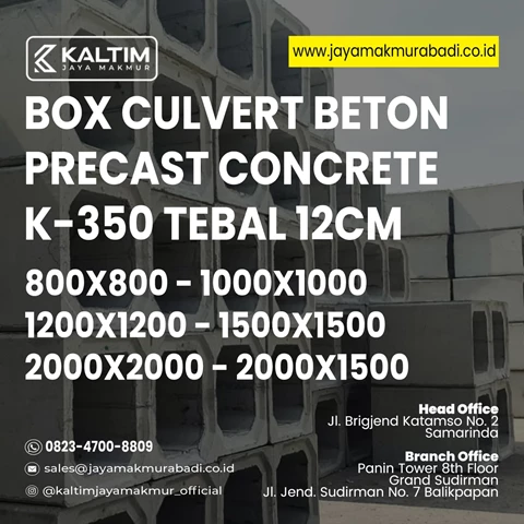 BOX CULVERT BETON PRECAST CONCRETE K-350 MURAH TERBARU DESEMBER 2023