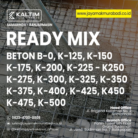 READY MIX BETON K-325 BERKUALITAS READY STOK SAMARINDA KALIMANTAN
