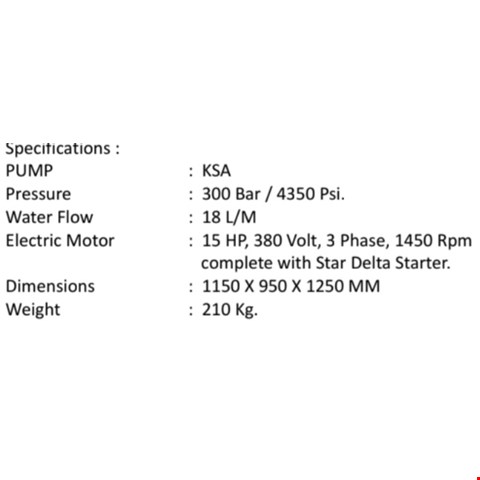 Pompa High Pressure 300 Bar -Distributor Hawk and Pratissoli