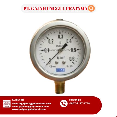 Pressure Gauge WIKA Model 213.53.100 0-0.6 kg/cm2