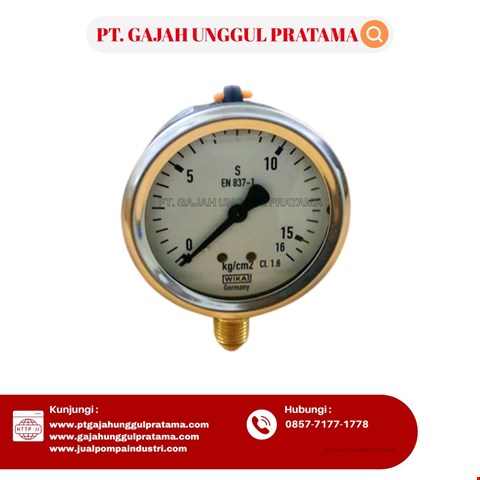 Pressure Gauge WIKA Model 213.53.100 0-16 Kg/cm2