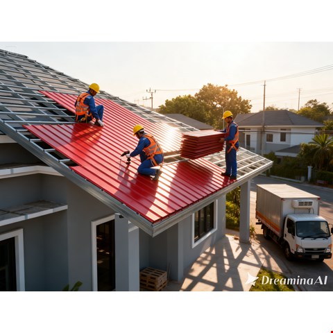 pasang genteng spandek baja ringan 