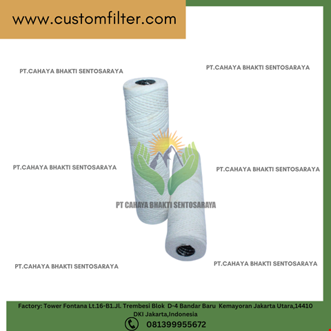 Industrial Water Filter Cartridge 30 Micron Polypropylene String Wound