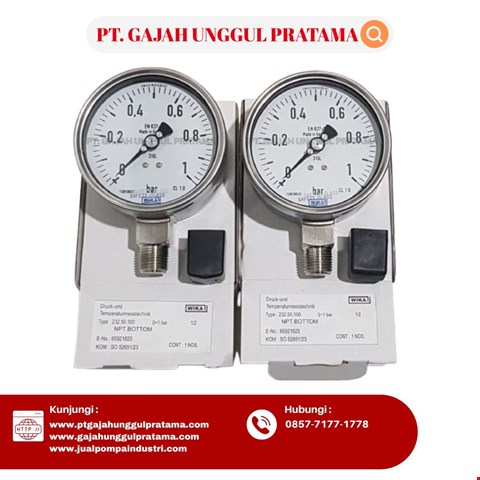 Pressure Gauge WIKA Model 232.50.100 0-1 Bar