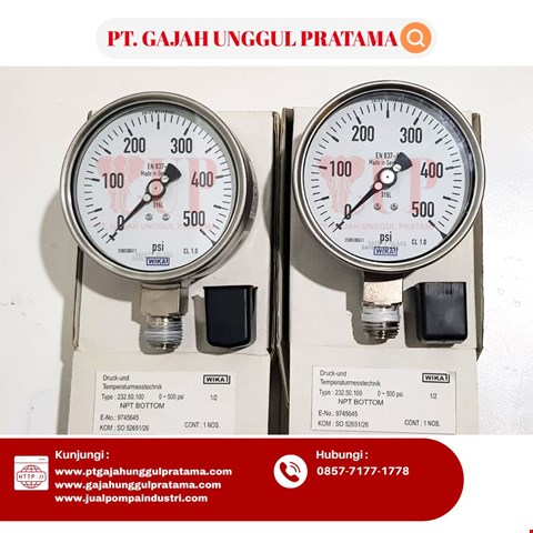 Pressure Gauge WIKA Model 232.50.100 0-500 psi