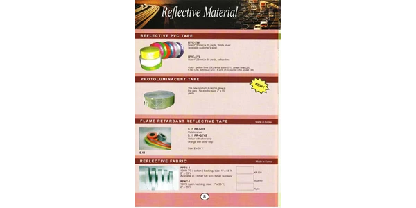 reflective material : reflective pvc tape, photoluminacent tape, flame retardant reflective tape, reflective fabric