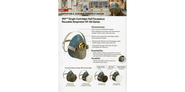 single cartridge half facepiece reusable respirator hf-50 series