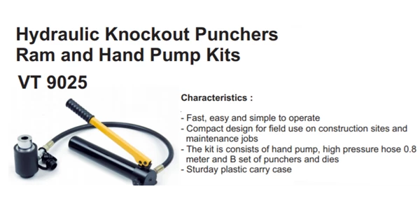 hydraulic knockout punchers ram and hand pump kits-3